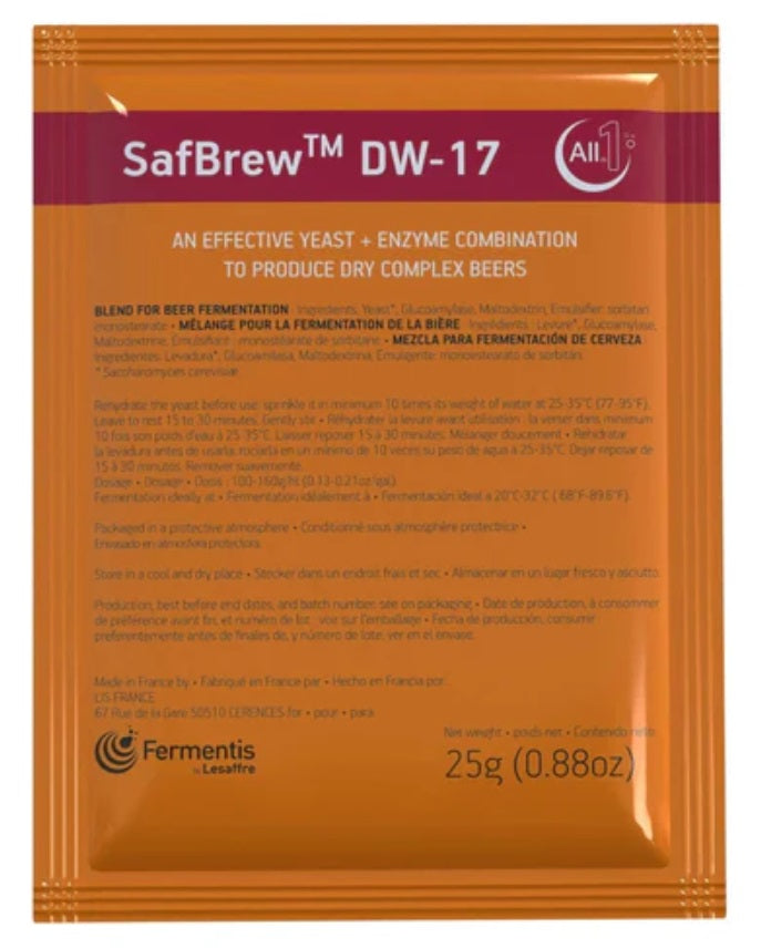 SAFBREW™ DW-17 LEVURE SÈCHE POUR BIÈRES SÈCHES COMPLEXES